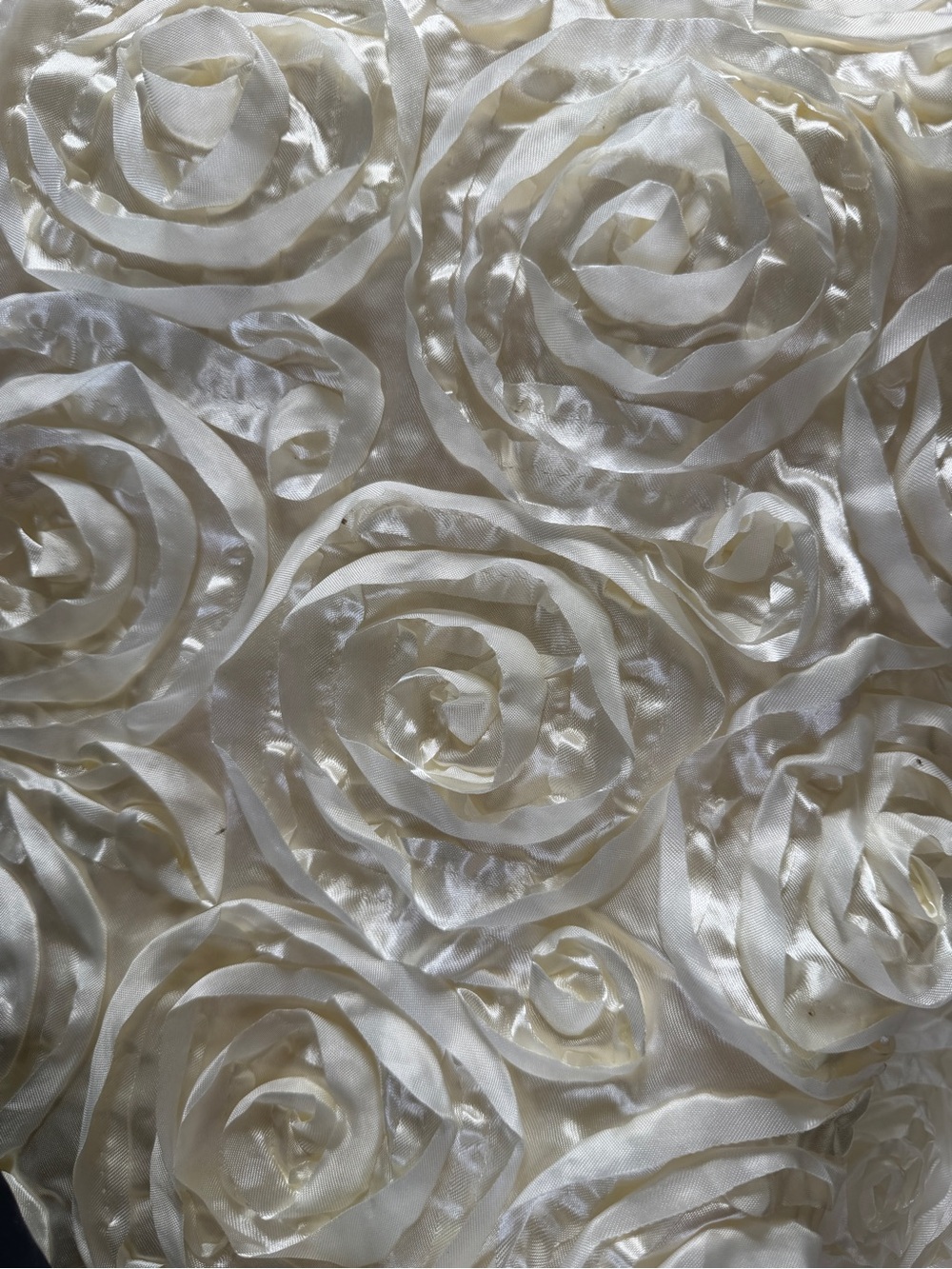 (5) Ivory Rosette Satin Fabric Panel